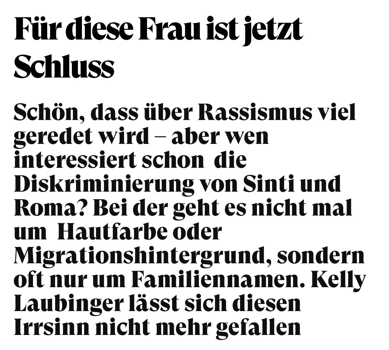 Hinweis auf Artikel zu Diskriminierung im Alltag